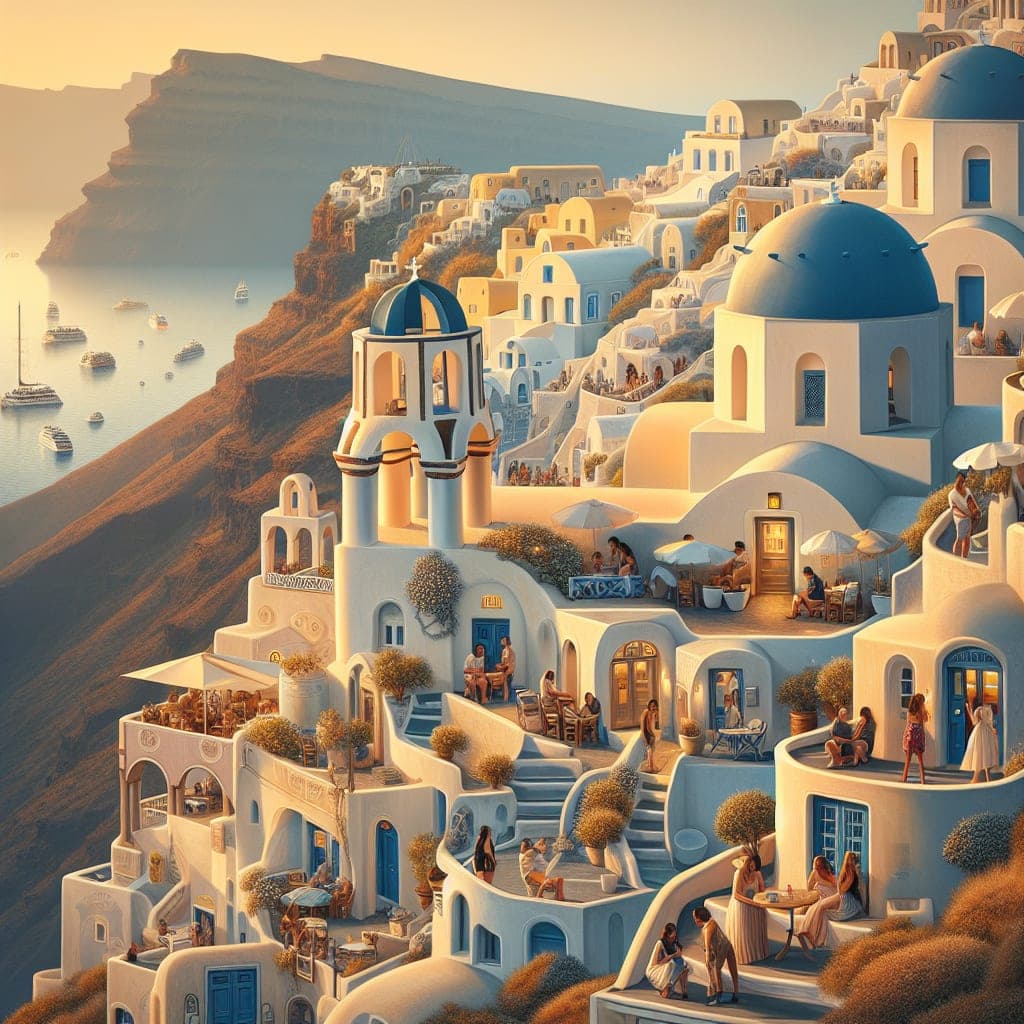 Vista das ilhas gregas com águas azuis e vilarejos brancos ao sol