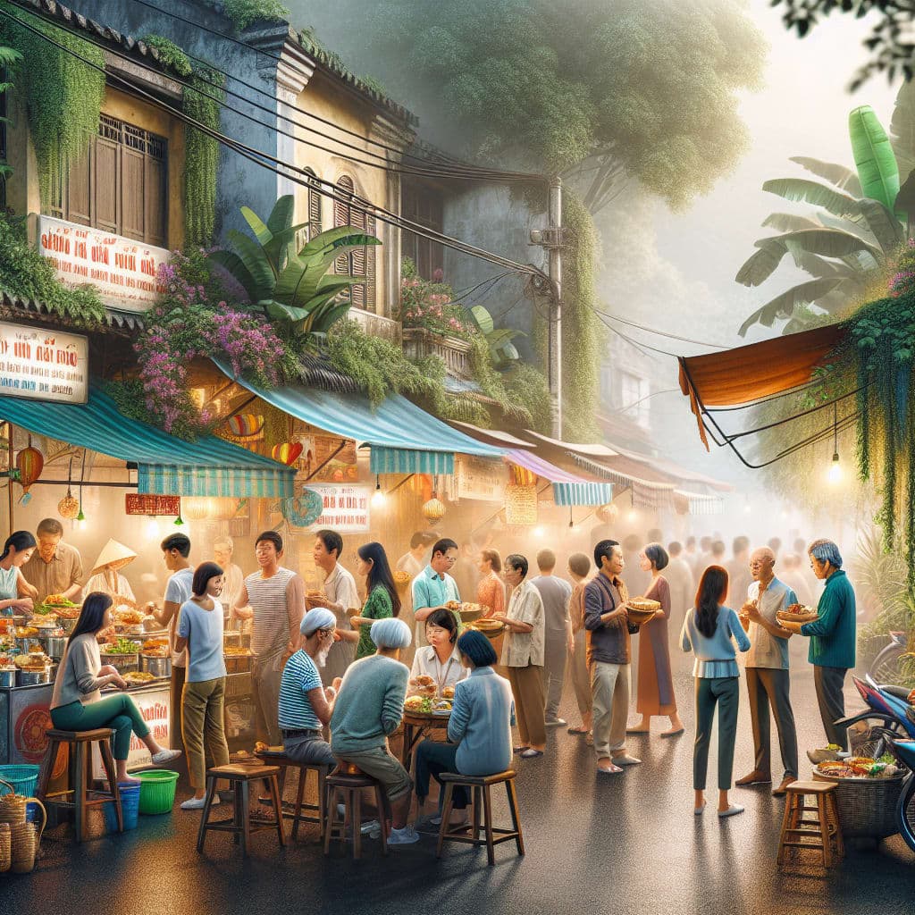 Vista panorâmica da Baía de Halong com formações rochosas e águas cristalinas durante o amanhecer.