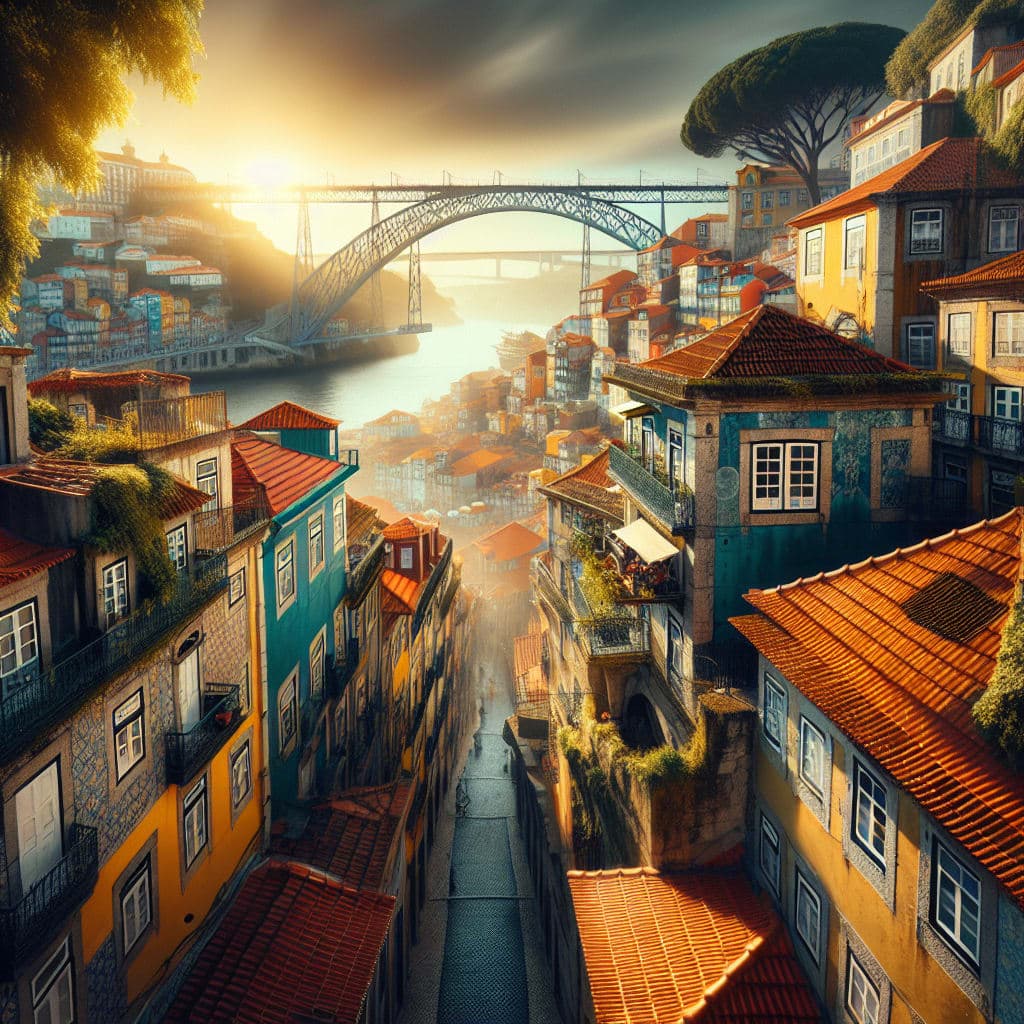 Vista panorâmica de Lisboa com o rio Tejo e a Torre de Belém ao fundo.